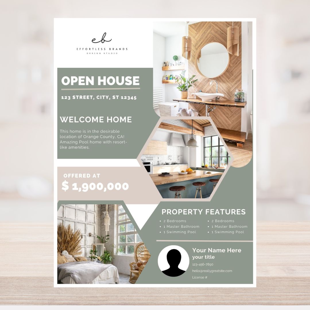 3 Pack - Open House Flyer Templates (Boho)