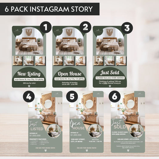 6 Pack - Instagram Story Templates (Boho)