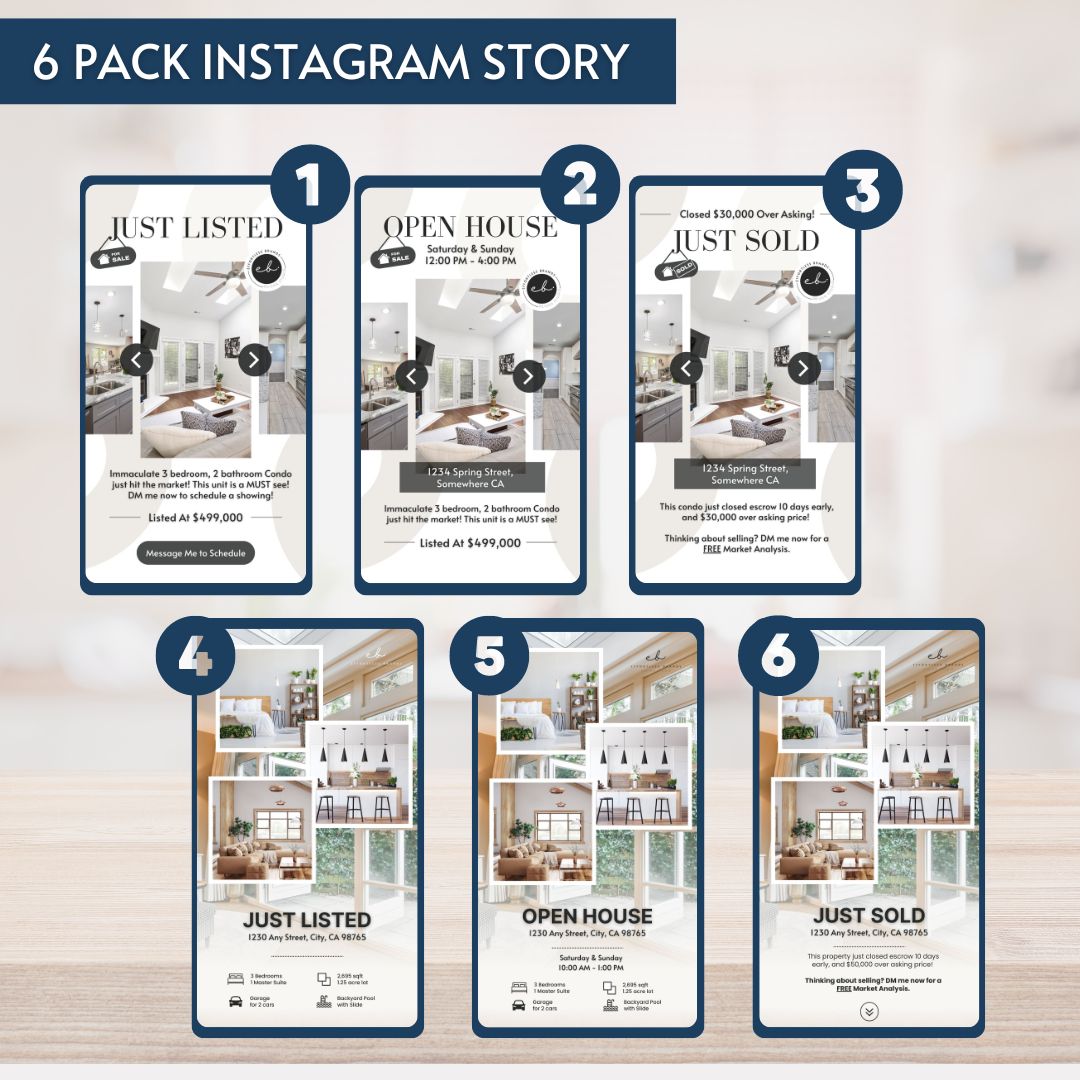 6 Pack - Instagram Story Templates (Contemporary)