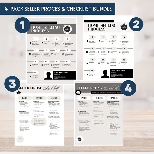 4 Pack - Selling Process & Seller Prep Checklist (Contemporary)