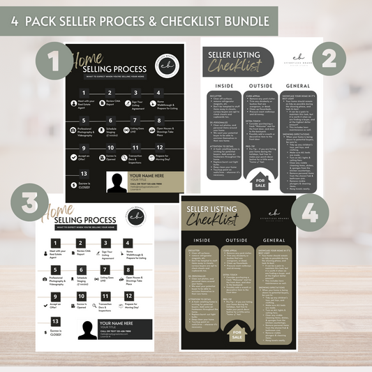 4 Pack - Selling Process & Seller Prep Checklist (Dark Theme)