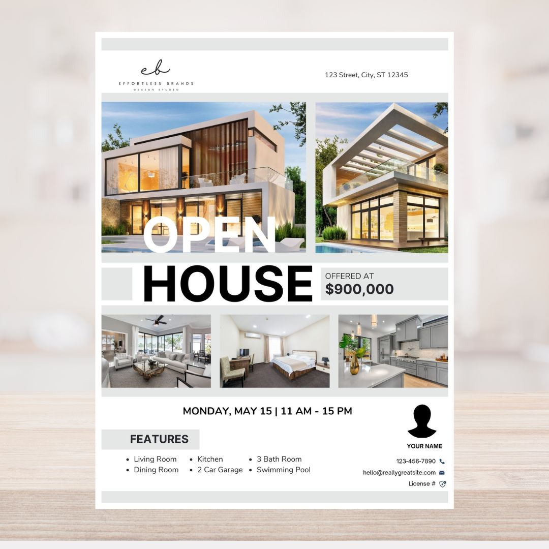 3 Pack - Open House Flyer Templates (Contemporary)