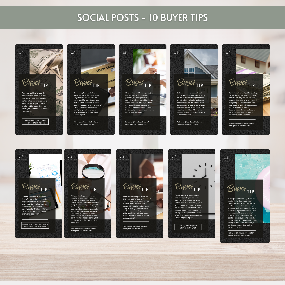 26 Pack - Social Media Templates (Dark Theme)