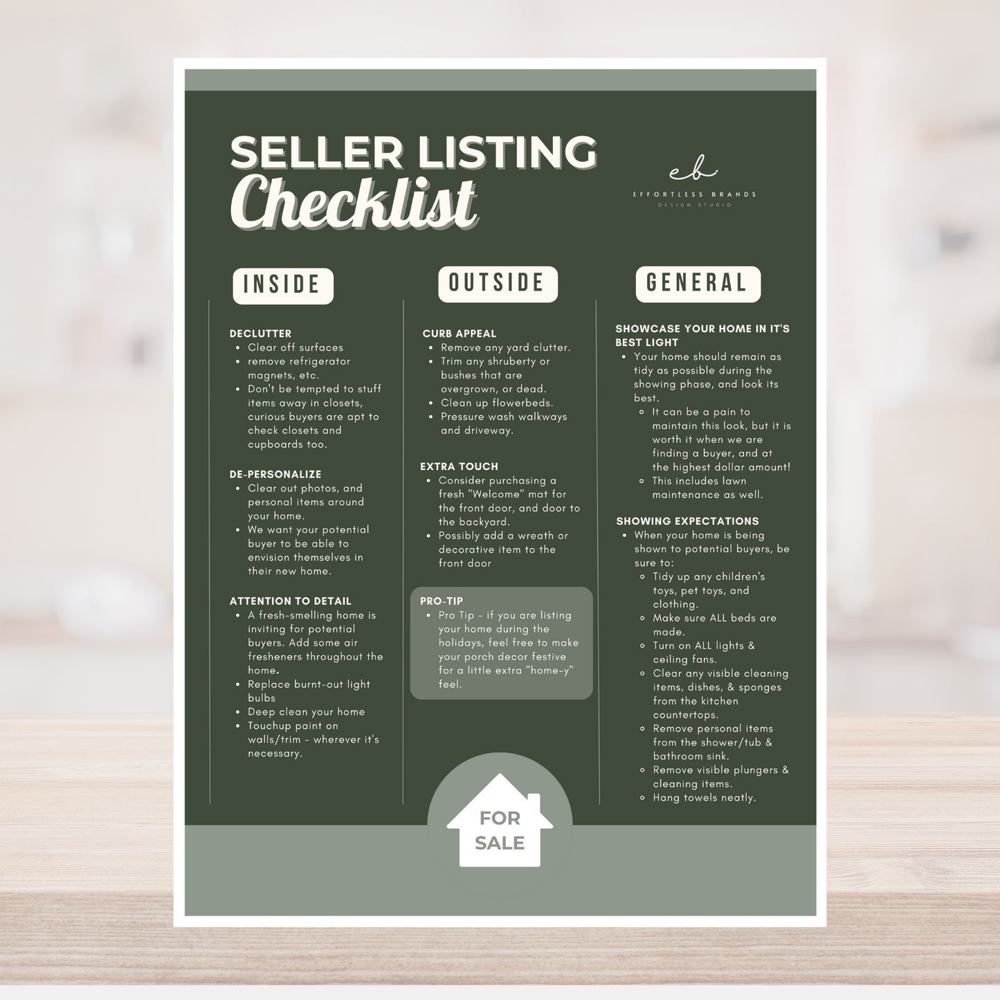 4 Pack - Selling Process & Seller Prep Checklist (Boho)