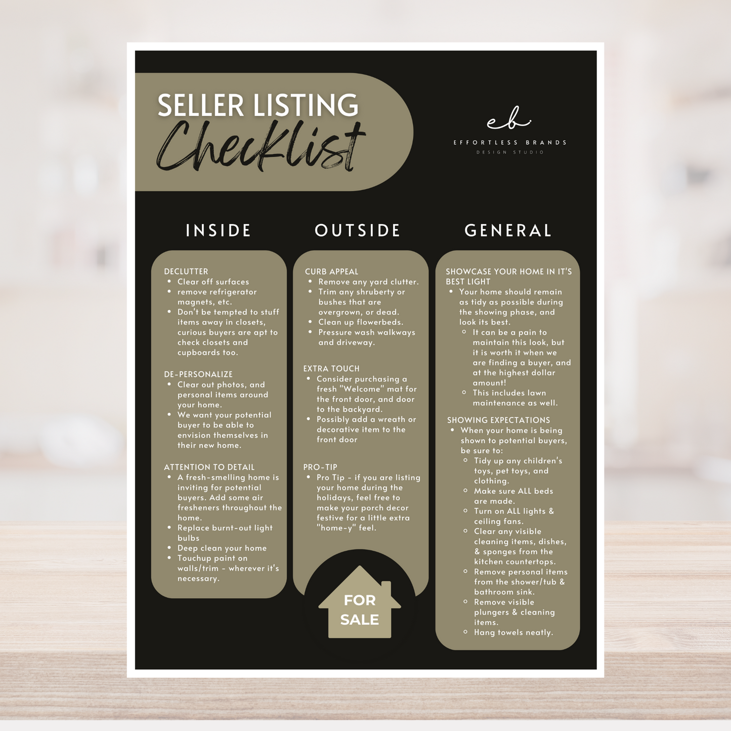 4 Pack - Selling Process & Seller Prep Checklist (Dark Theme)