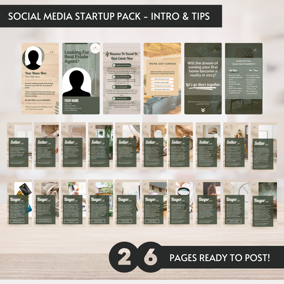 26 Pack - Social Media Templates (Boho)