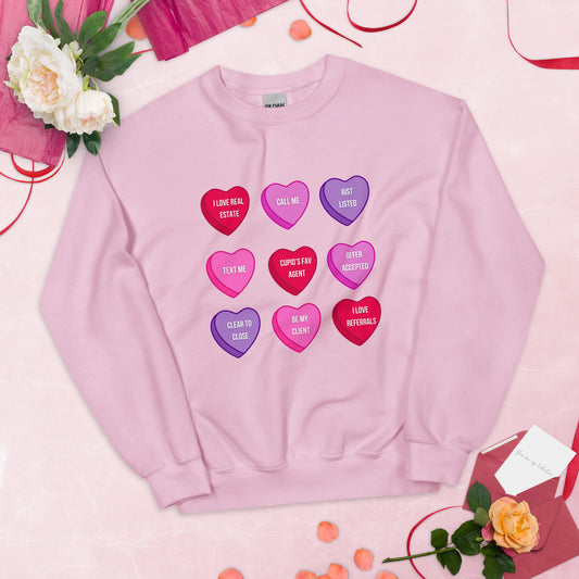 Realtor Valentine's Day Conversation Heart Crewneck